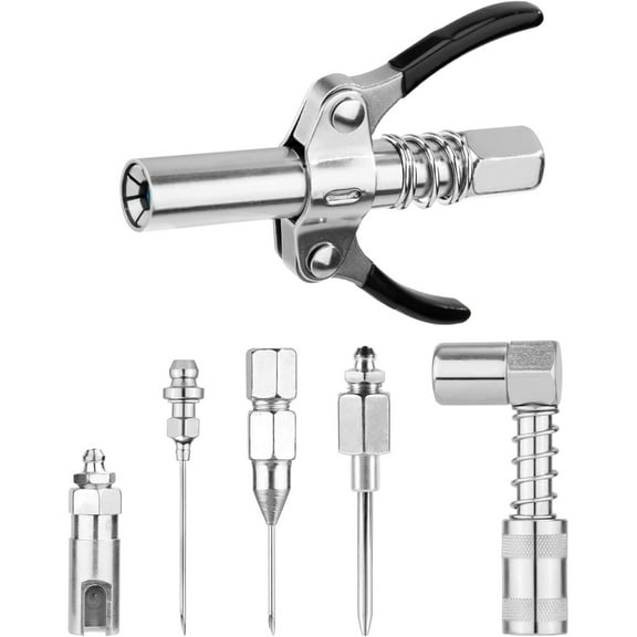 ZYHARUKO Grease Guns Needle Nozzle Couplers Fittings, 90 Degree Lubrication Tool Suitable for Hard to Reach Fittings Repair Shops