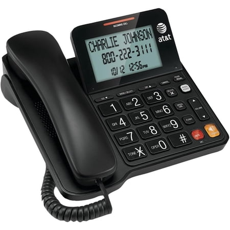 CL2940 Corded Phone with Speakerphone, Extra-Large Buttons and Tilt Display, Caller ID/Call Waiting, Audio Assist Volume Boost, Black