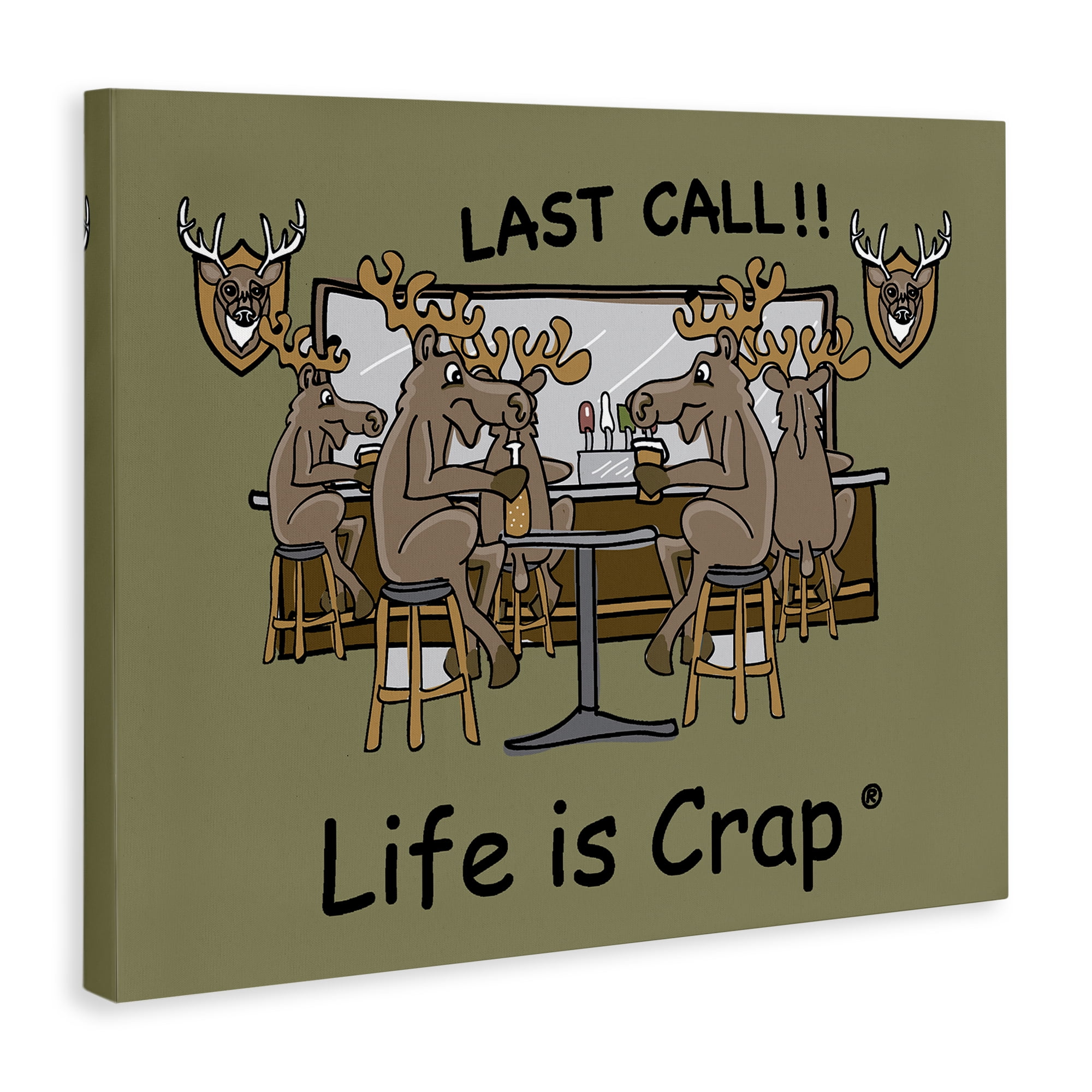 Stupell Industries Last Call at Bar Novelty & Humor Painting Wrapped Canvas Art Print Wall Art, 20 x 16