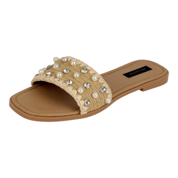 Sandalias de piso Exterior Textil Color Beige Para Mujer De RBBASICS