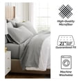 thumbnail image 6 of KriKac Extra Deep Pocket Queen Sheets Set, 6-Piece Ultra-Soft Microfiber Bed Sheets with 21" Deep Fitted Sheet Queen, Oversize Flat Sheet, 4 Queen Pillowcases, Steel Grey, 6 of 9