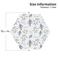 thumbnail image 3 of Pofeuu Lavender Flowers Print Leather Coasters Set of 6, Round Cups Mugs Mat Pad for Home Kitchen Heat Resistant Drink Coasters,Hexagon, 3 of 7