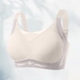 thumbnail image 2 of Iugvhana Women's Seamless Bras Full Coverage Wireless Bra Wide Straps Push Up Bras Anti-Sagging Breathable Everyday Adjustable Bra Beige XL, 2 of 6