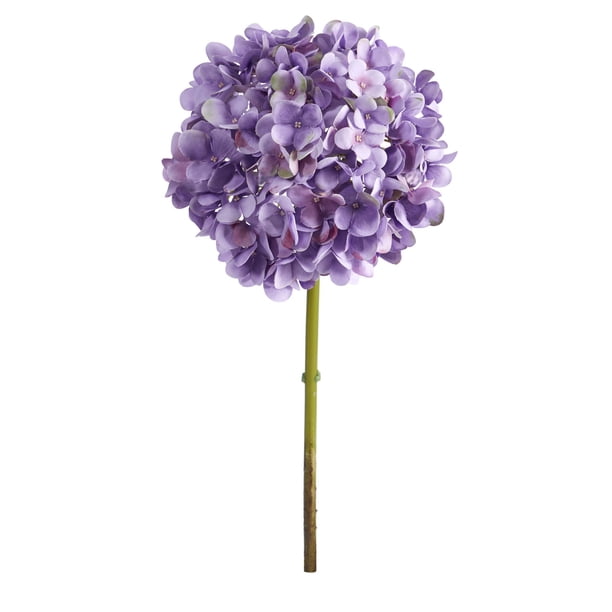 Hortensia casi natural con forma de flor artificial de 19 cm, juego de 3