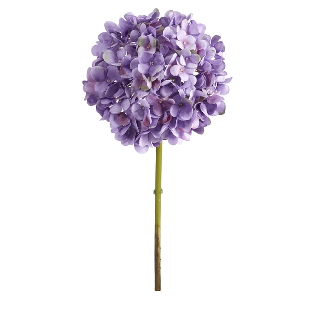 Hortensia casi natural con forma de flor artificial de 19 cm, juego de 3