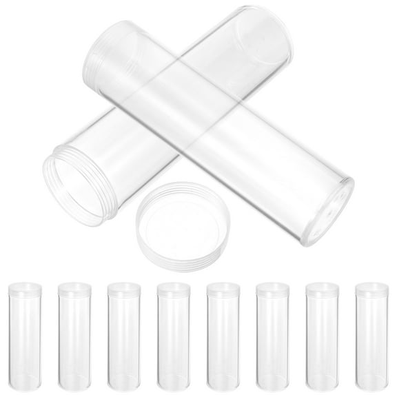 CIMAXIC Coin Collecting Supplies Coin Storage Tubes Transparent 10pcs 10.2x1.6x1.6in