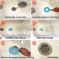 thumbnail image 4 of Kit de 2 piezas de tapón de bañera para atrapar el pelo (azul), colador de desagüe de bañera, filtro de fregadero, tapón de desagüe de silicona para baño, lavandería, 4 of 4