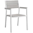 thumbnail image 3 of Side Dining Chair and Table Set, White Light Gray, Metal, Outdoor Patio Balcony Cafe Bistro Garden Hospitality Restaurant, Modern Contemporary HB32680, 3 of 7