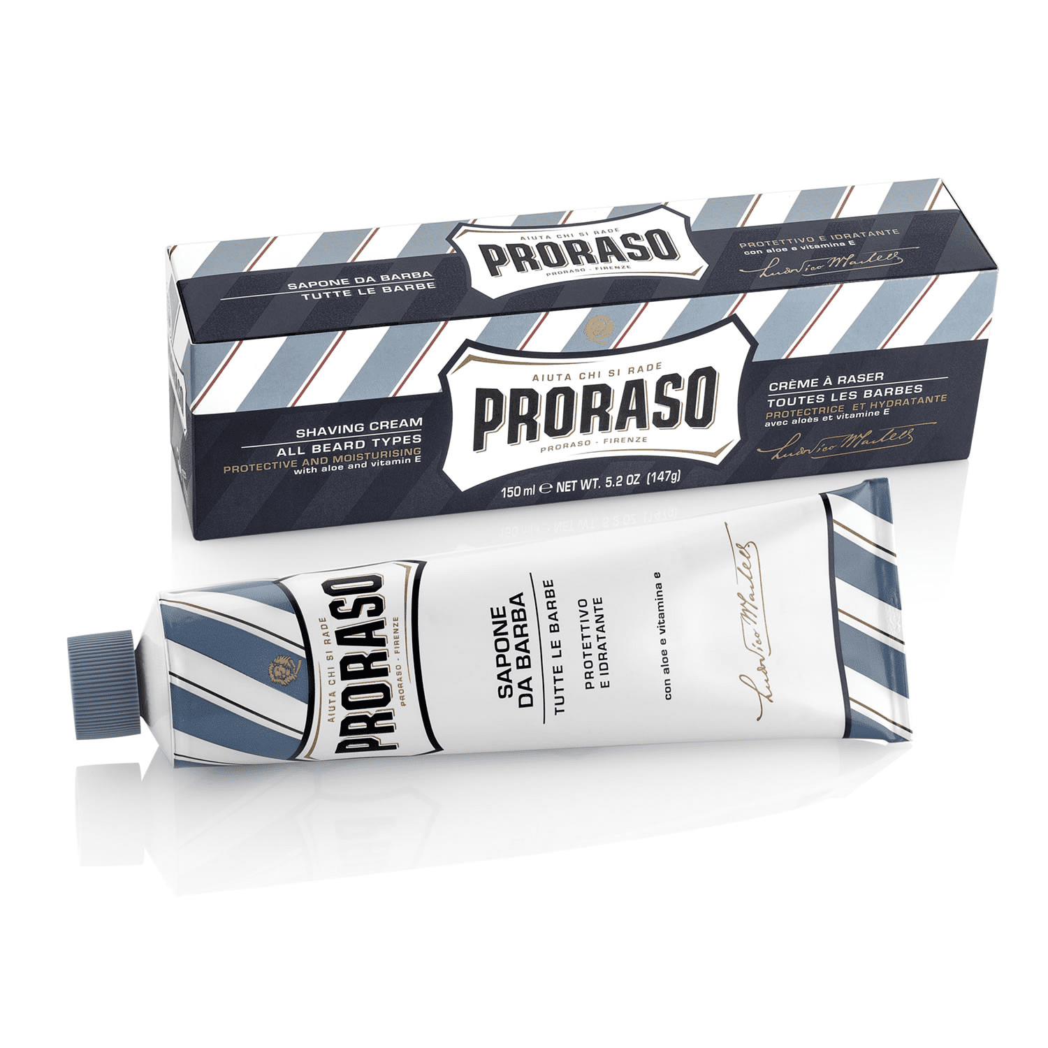 Proraso Shaving Cream, Aloe & Vitamin E 150 ml + Eyebrow Ruler