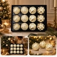 thumbnail image 2 of European Style Christmas Ball Ornaments, 8 cm Textured Baubles in Gift Box, Multicolor Xmas Hanging Decorations for Tree and Home - Cream, 2 of 7