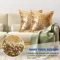 thumbnail image 2 of WSBArt Gold Sequin Pillow Covers Set of 2-18x18 Inches Shiny Luxury Decorative Cushion Cases with Hidden Zipper Design for Home Décor - Perfect for Sofa, Bed, Living Room, and Part, 2 of 6