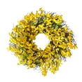 thumbnail image 2 of Yellow forsythia Door Wreath, 24 Inch Summer Wreaths for Front Door Outside, Hand Made Artificial Forsythia Flower Wreath for Front Door Window Wall Farmhouse Home Gift, 2 of 8