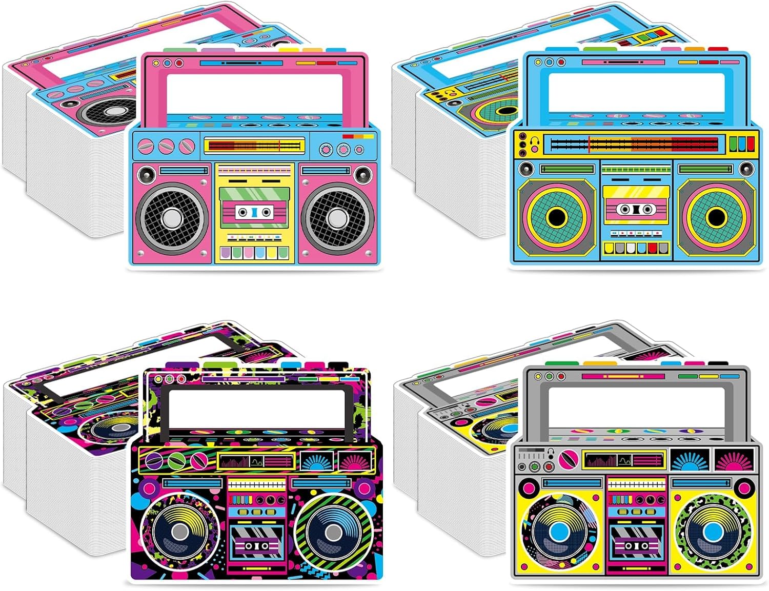 50 Pcs Radio Boombox Napkins Back to 80s 90s Party Decorations Retro Boombox Shaped Disposable Luncheon Napkin Rock Roll Music Theme Birthday Decorations for 1980s 1990s Disco Hip Hop Party Supplies