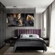 thumbnail image 5 of Conjunto de 3 carteles de lienzo - Patrón: Hoja de planta - Negro - Impresión moderna - Decoración de pared - Pintura de pared 3040cm -, 5 of 5