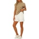 thumbnail image 2 of INSPIRAR CHIC Conjuntos de 2 Piezas Casual para Mujeres, Top Suelto de Manga Corta y Shorts de Cintura Alta, XL Caqui Blanco, 2 of 5