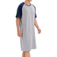 thumbnail image 2 of Men's Sleepwear Nightshirt Nightwear Comfy Big&Tall Short Sleeve Sleep Shirt Loose Nightshirt Pyjamas Plus Size Nightshirts Soft Sleepwear, 2 of 8