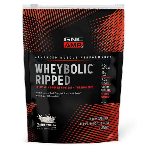 GNC AMP Wheybolic™ Ripped Protein Powder + Thermogenic, Classic Vanilla