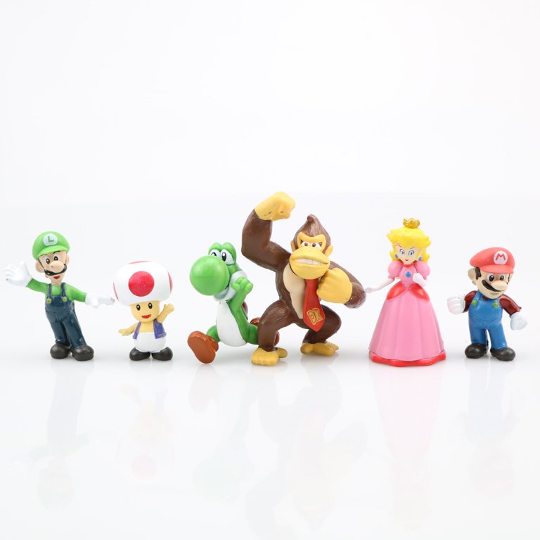  Hionwudo Mario Bros Action Figures 5 inch Yoshi Mario Luigi  Cake Toppers Cartoon Theme Collection Playset Toys Birthday Gifts for Boys  Kids 3pcs, Head and Hand rotated 360° : Toys & Games