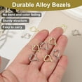 thumbnail image 4 of Uxcell 100Pcs Aleación de Pendientes de Bisel Abierto, Colgante de Marco Hueco en Forma de Corazón, Dorado, 4 of 6