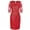 Red, variant on Ladies Dresses Plus Size Women Lace Short Sleeve Midi Dress Ladies Cocktail Evening Party Dress Mid-Length(Red,XL)