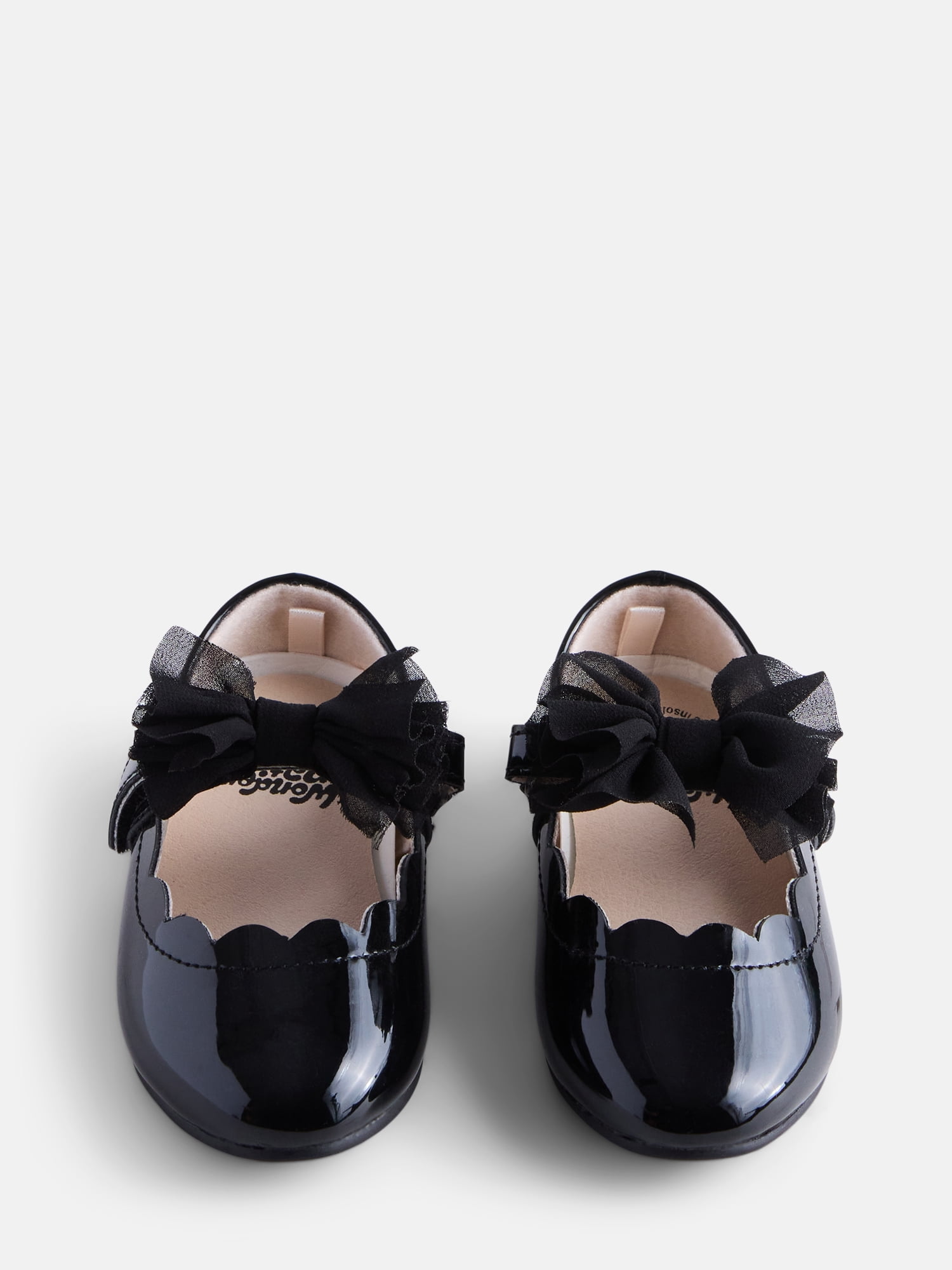 Wonder Nation Baby and Toddler Girls Tulle Bow Ballet Flats