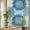 Dusty Blue, Navy, White, variant on Window Privacy Film for Home Office Static Cling, Blue Sunflowers Decorative Stained Glass Window Film for Large Sliding Door/Floor-to-Ceiling Windows Flowers Modern Abstract Art 29.5 x 118 Inches