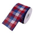 thumbnail image 2 of SMKE Patriotic Ribbon Wired,Red White Blue Plaid Ribbon,250Th Anniversary Ribbons,Independence Day Ribbon,4Th Of July Ribbon,Stripes Americana Ribbon,Red White And Blue Ribbon,Memorial Day Crafts, 2 of 9