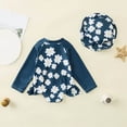 thumbnail image 4 of TOWED22 Toddler Baby Boy Girls One Piece Swimsuit Long Sleeve Zipper Bathing Suit Infant Rash Guard Swimwear Blue,9-12 M, 4 of 4