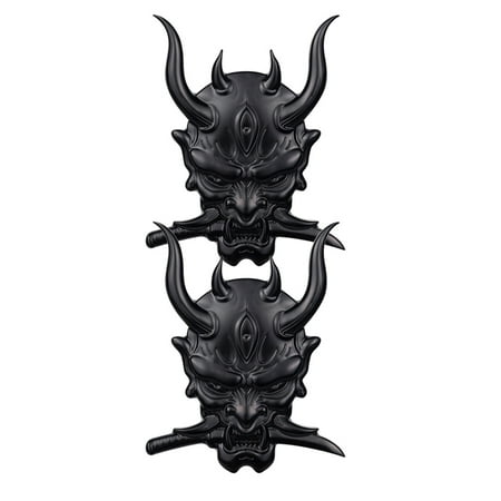 3D Skull Emblème Fangs Fangs Warrior Skull Samurai Warrior