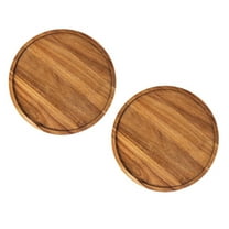 2X Round Wood Tray,Wooden Serving Tray,Serving Platter,Appetizer Charcuterie Board,Tray for Kitchen/Countertop A