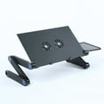 thumbnail image 1 of Amdohai Aluminium Adjustable Laptop Stand Lightweight Portable Laptop Table Office Laptop Riser Standing Desk with 2 Cooling Fans & Mouse Pad Sofa Couch Bed Tray, 1 of 8