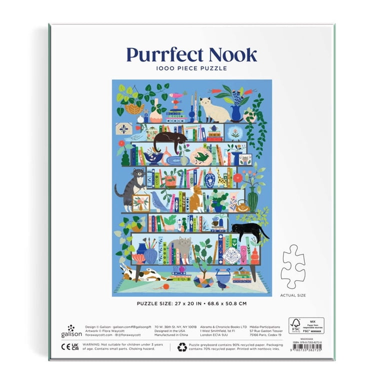 Galison, Purrfect Nook 1000 Piece Puzzle, Flora Waycott - Walmart.com