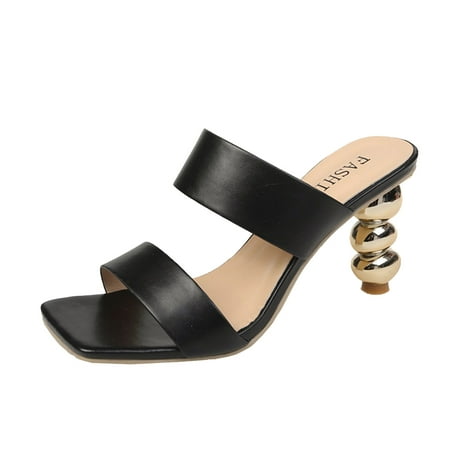 

adviicd Women s Heeled Women s Platform High Heel Sandals Ankle Strap Open Toe Heeled Shoes for Wedding Party Evening