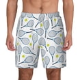thumbnail image 2 of Picia Tennis Rackets And Balls pattern Mens Swim Trunks with Compression Liner Stretch Beach Shorts Quick Dry with Zipper Pockets No-Chafing Board Shorts-3X-Large, 2 of 9