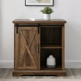 thumbnail image 2 of Walker Edison Sliding Barn Door Accent Cabinet, Rustic Oak, 2 of 9