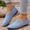Blue-Flat, variant on Ballet Flats for Women Soft Slip on Flat Shoes Knit Round Toe Work Flat Mesh Woman Walking Shoes Comfortable Casual Red 5.5(36)
