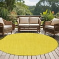 thumbnail image 5 of Yellow 8ft Round Rug, Farmhouse Burlap Solid Yellow Color Modern Linen Texture Non-Skid Rubber Backing Large Area Rugs - Living Room Bedroom Home Office, Indoor Floor Mat Carpets Washable Rug, 5 of 9