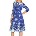 thumbnail image 4 of Women's Cocktail Dresses 3/4 Sleeve Vintage Wedding Guest Christmas Dress for Holiday Parties and Special Events,Blue,XL, 4 of 5