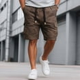 thumbnail image 4 of KPOPLK Men's Quick Drying Fishing Hiking Shorts Summer Cargo Shorts Above Knee Ripstop Short for Summer Casual Work Wear Size L,Coffee, 4 of 9