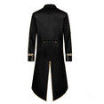thumbnail image 4 of IBTOM CASTLE Men's Steampunk Vintage Tailcoat Jacket Gothic Medieval Victorian Frock Button Down Swallow Coat Uniform M Black & Gold, 4 of 7