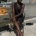 thumbnail image 4 of ieFashion Cotton Linen Womens Dresses Sexy V-Neck Sleeveless Basic Tank Dress Chic Elegant Ladies Dresses Summer Sale Vestidos Para Mujer，Black，XL, 4 of 7