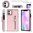 thumbnail image 5 of Allytechgroup PU Leather Wallet Case for iPhone 15, Flip Folding Case with RFID Blocking Card Slots Zipper Pocket Kickstand Detachable Handstrap Magnetic Shockproof Purse Case, Pink, 5 of 8
