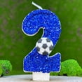 thumbnail image 2 of NSESSHome Birthday Number Candles Blue Soccer Number 2 Birthday Candles for Cake, Fun Glitter Birthday Candles Cake Cupcake Topper for Kids Adults Party Anniversary Supplies, 2 of 3