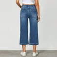thumbnail image 4 of Boyfriend Jeans for Women High Waisted Straight Leg Jeans Ankle Denim Pants with Pockets Travel Cropped Pants Cowgirl Outfits Y2k Frayed Raw Hem Ripped Distressed Jean Trendy Stretchy Baggy Jean, 4 of 5