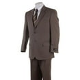 thumbnail image 1 of Men's 2 Button English Brown Super Wool Business Business ~ Wedding 2 Piece Side Vented 2 Piece Suits For Men, 1 of 1