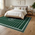 thumbnail image 3 of ODIKA 6'x9' Washable Area Rug Easy Care, Non-Shedding, Hash Training Grid Rugby Soccer Doormat Football Coaches Field Playful for Queen Size Bedroom Under Bed Master Suite, 3 of 7