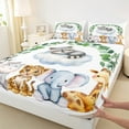 thumbnail image 3 of Feelyou Cute Sleeping Raccoon Bed Sheets for Child, Kawaii Hippo Elephant King Sheets, Jungle Animal Party Sheet Set, Luxury Bedroom Decor, 4 Pieces, 3 of 7