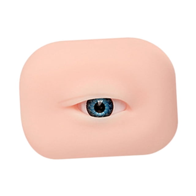 Xuanheng 3D Silicone Eye Model Eyebrow Line Practice Multipurpose Makeup Practice Aid blue left