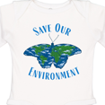 thumbnail image 4 of Inktastic Save Our Environment Earth Butterfly Boys or Girls Long Sleeve Baby Bodysuit, 4 of 5