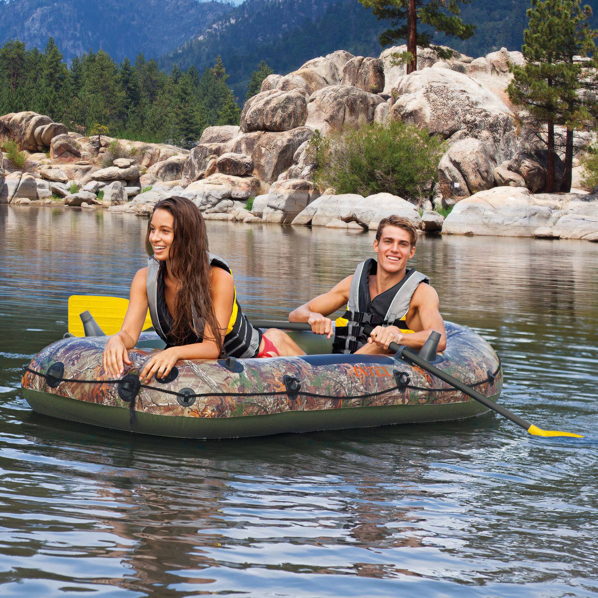 Intex Inflatable Realtree Seahawk 2 Two-Person Boat with Oars and Pump - image 2 of 2